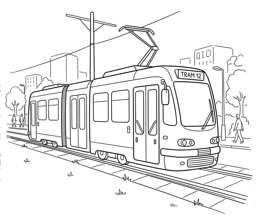 Målarbild Spårvagn Gratis Utskrivbar