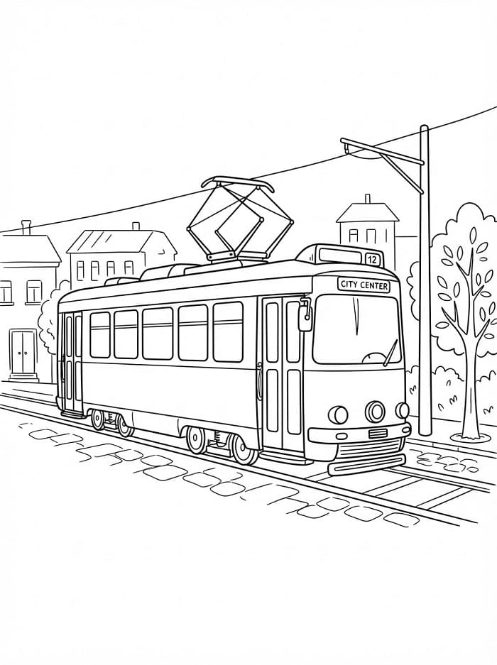 Målarbild Spårvagn Gratis