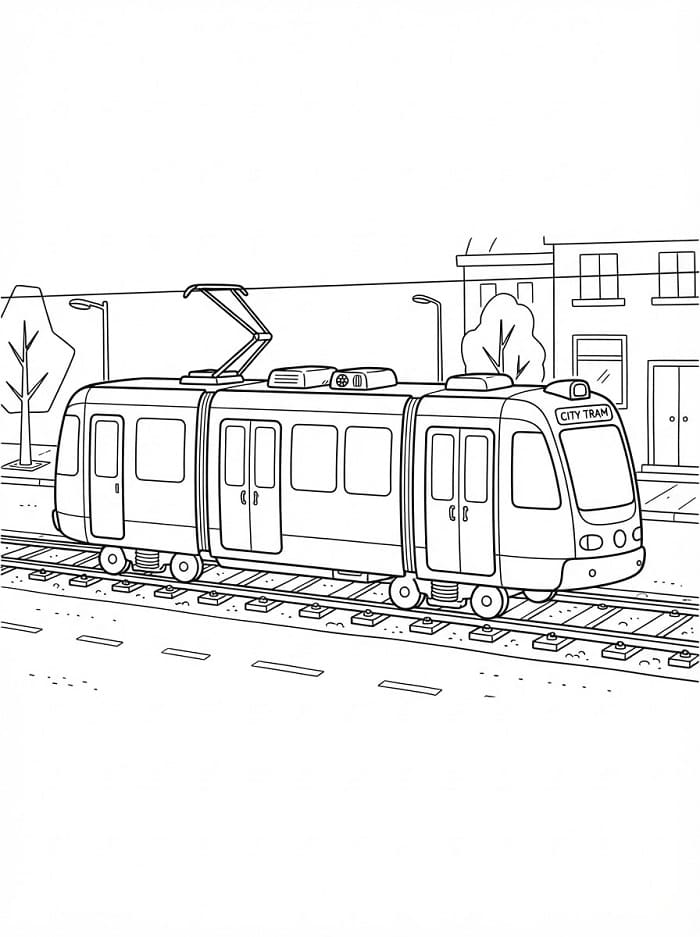 Målarbild Spårvagn Utskrivbar
