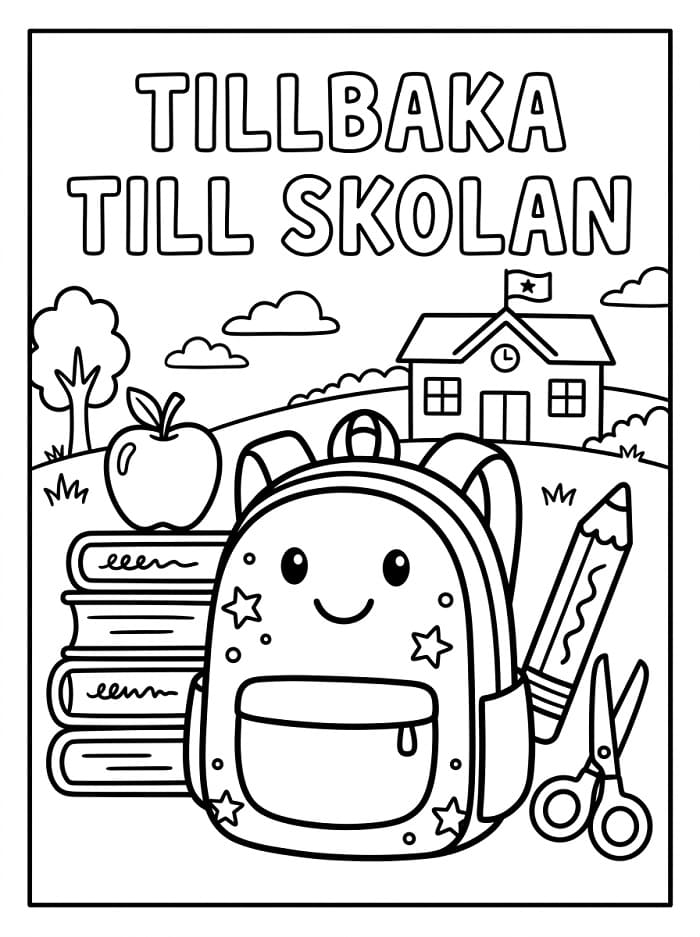 Målarbild Tillbaka Till Skolan 1