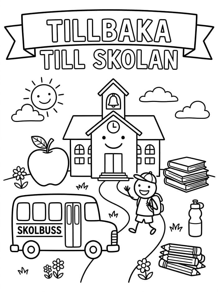Målarbild Tillbaka Till Skolan 3