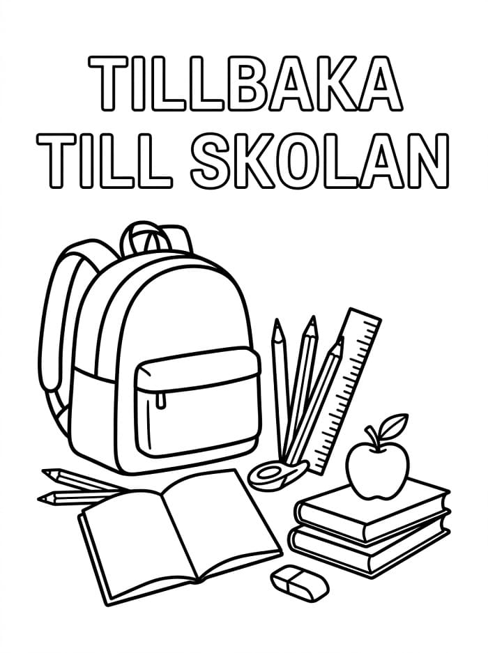 Målarbild Tillbaka Till Skolan Gratis Utskrivbar för Barn