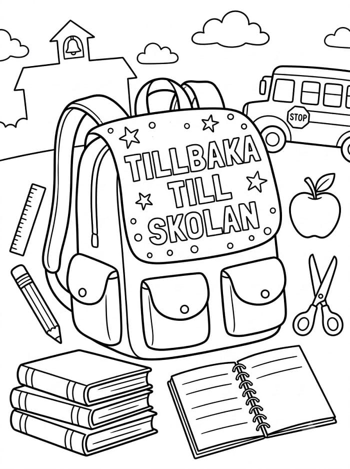 Målarbild Tillbaka Till Skolan Gratis för Barn