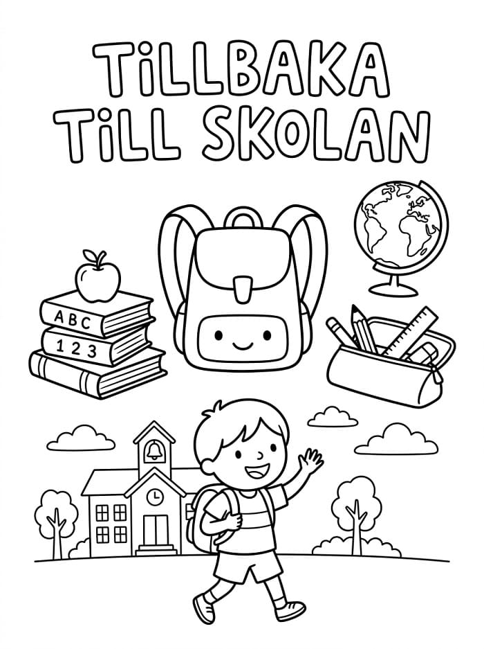 Målarbild Tillbaka Till Skolan för Barn