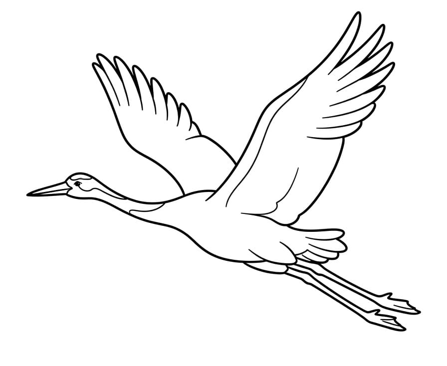 Målarbild Trana i himlen