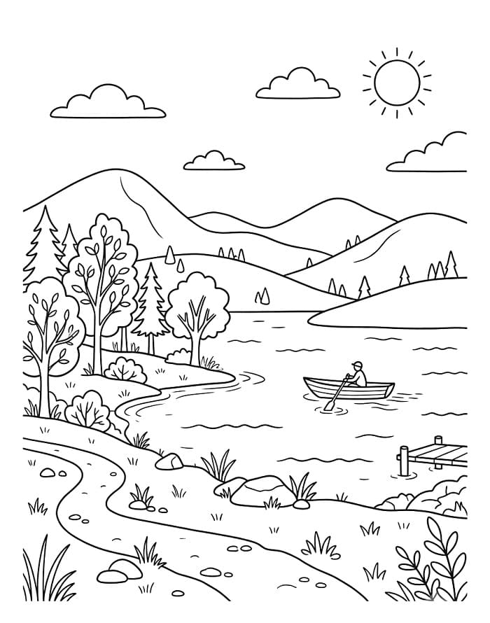 Målarbild Underbar sjö
