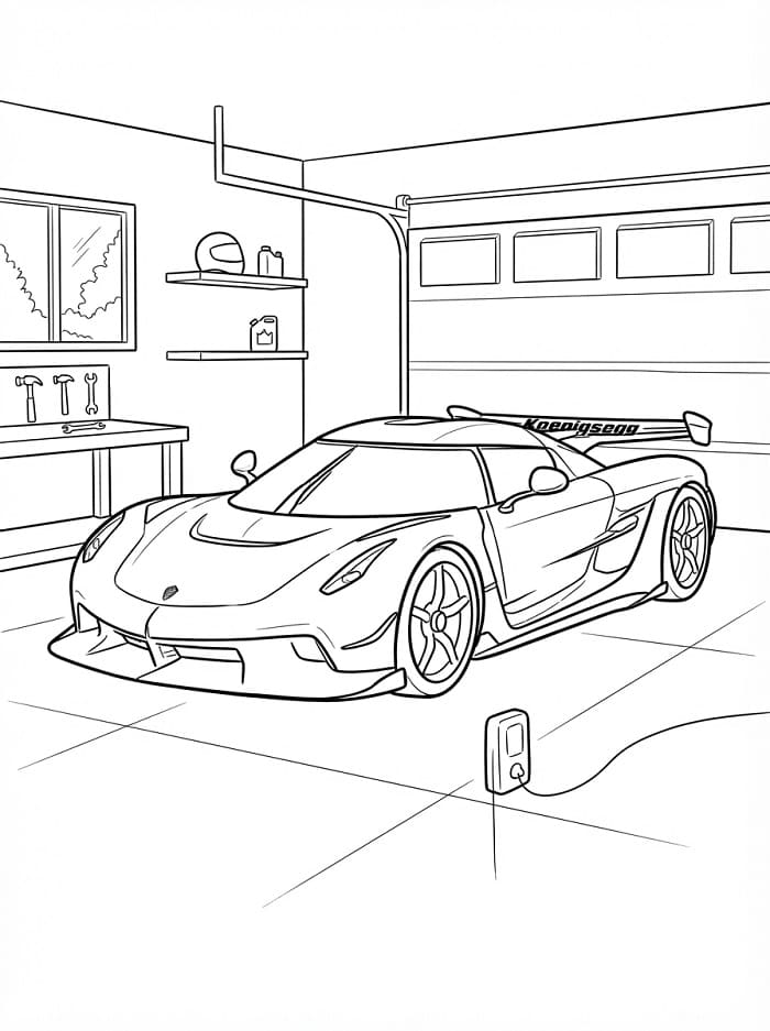 Målarbild Utskrivbar Koenigsegg för Barn