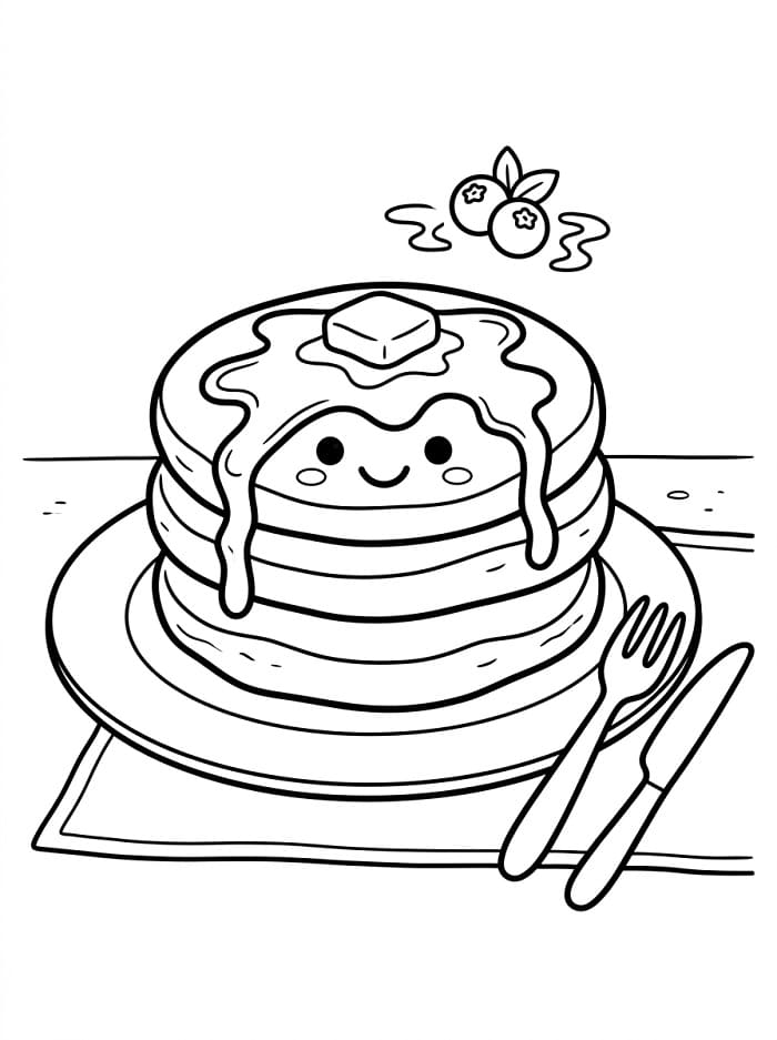 Målarbild Utskrivbar Pannkaka för Barn