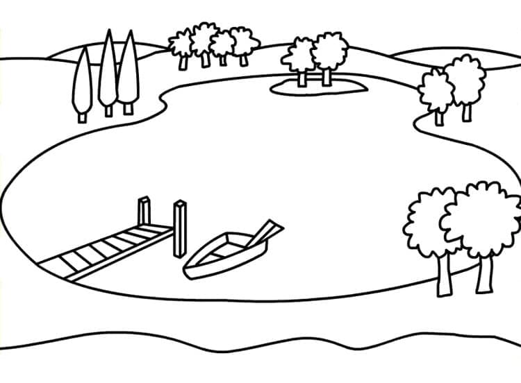 Målarbild Utskrivbar Sjö