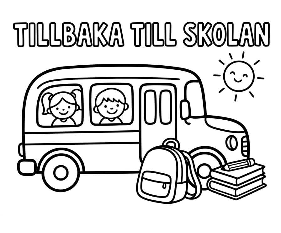 Målarbild Utskrivbar Tillbaka Till Skolan för Barn