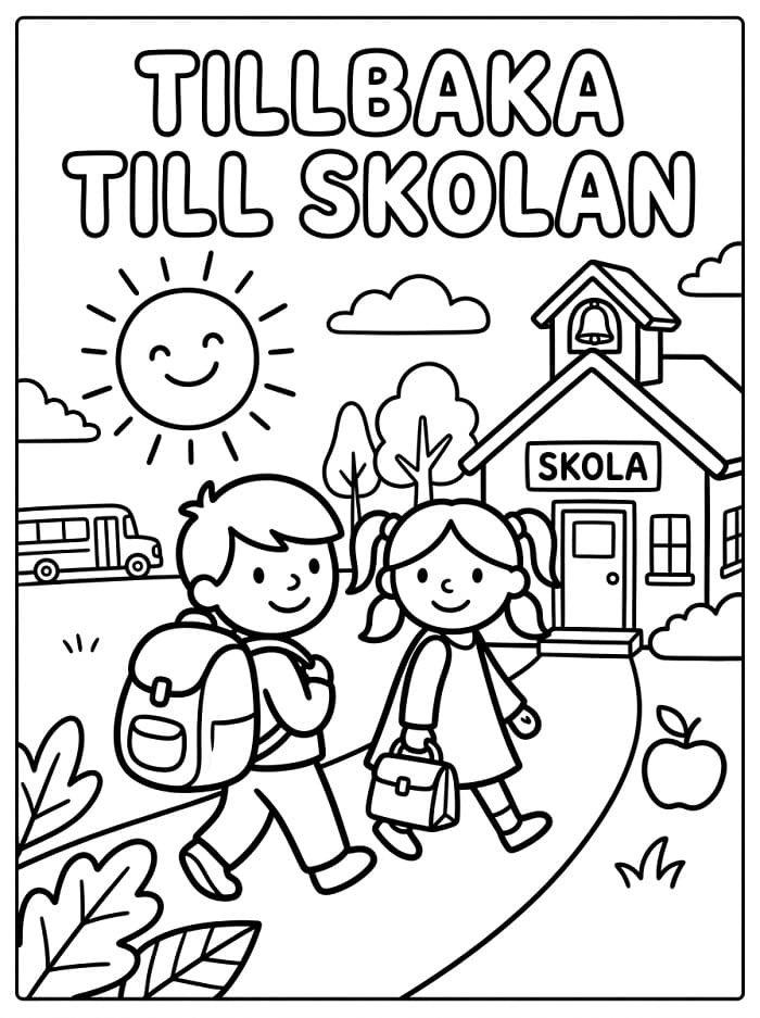 Målarbild Utskrivbar Tillbaka Till Skolan
