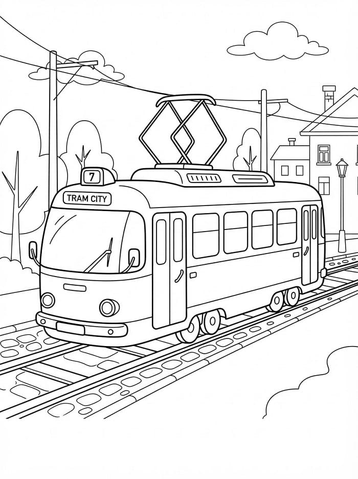 Målarbild Vanlig spårvagn