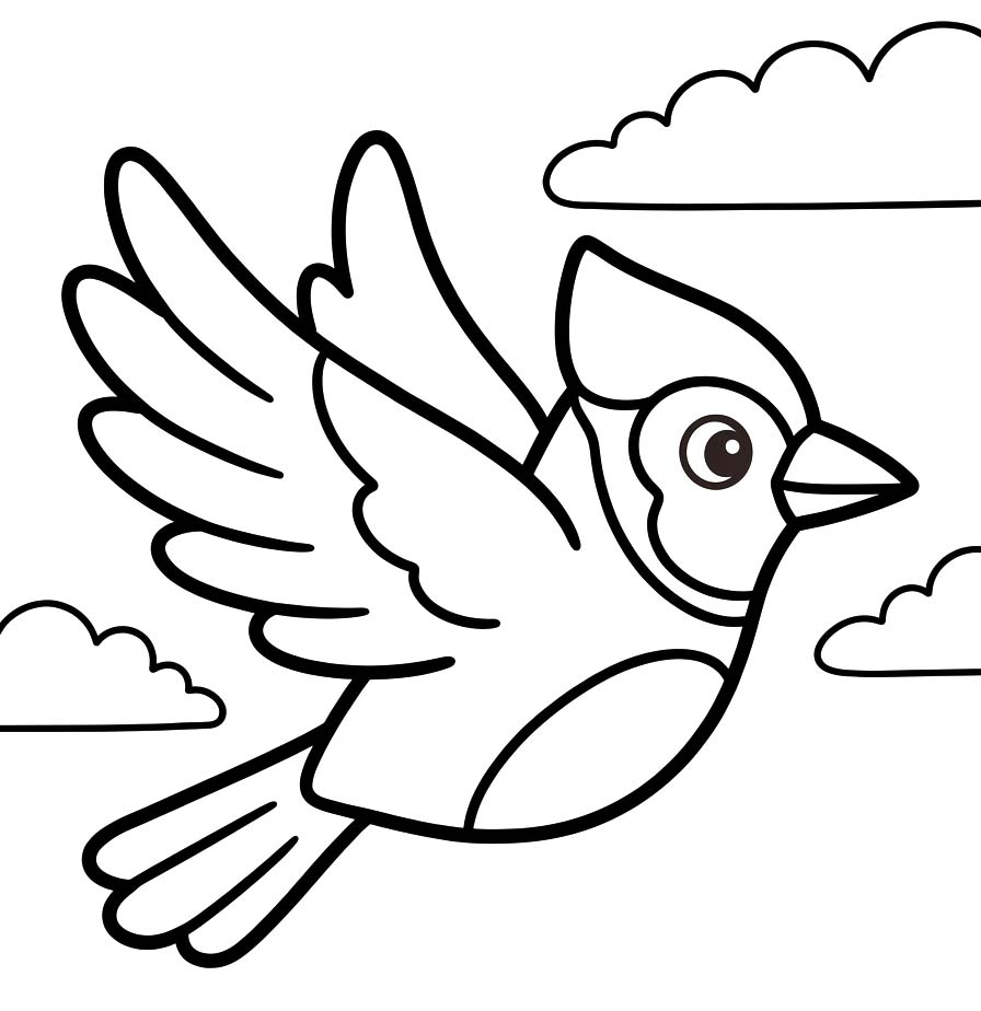 Målarbild Blåskrika i himlen