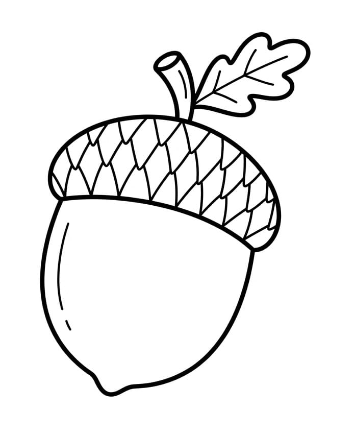 Målarbild Ekollon och löv