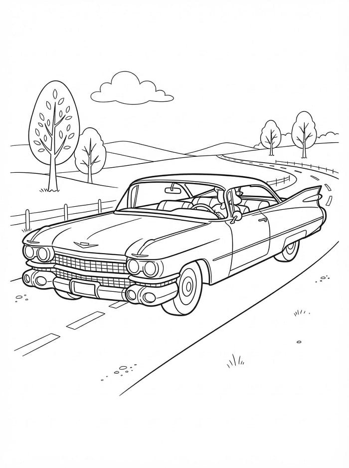 Målarbild En Cadillac