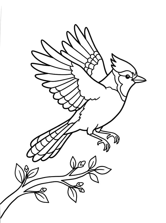 Målarbild En flygande blåskrika
