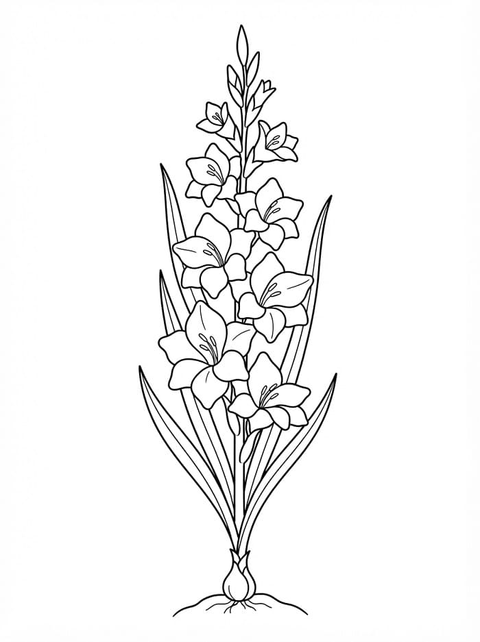 Målarbild Gladiolusblomma