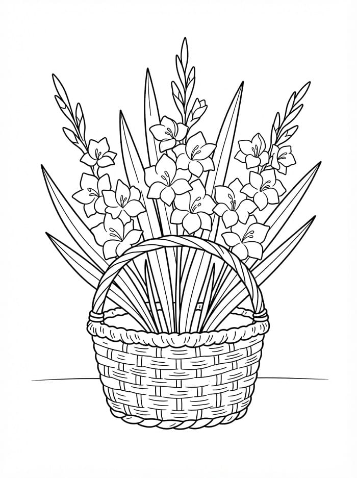 Målarbild Gladioluskorg