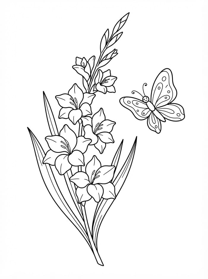 Målarbild Gratis Gladiolus