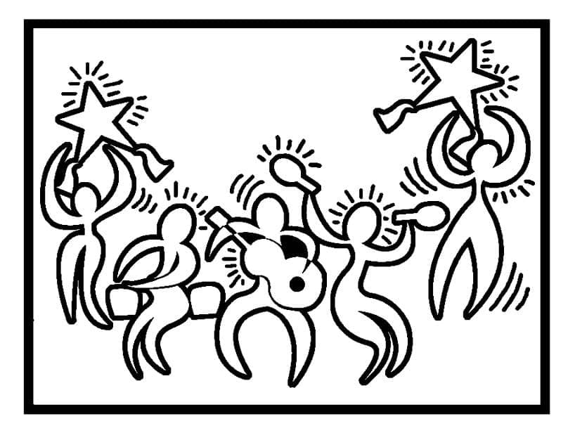 Målarbild Keith Haring 3