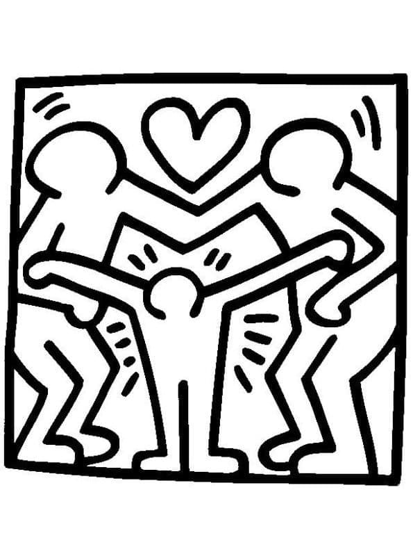 Målarbild Keith Haring Gratis Utskrivbar