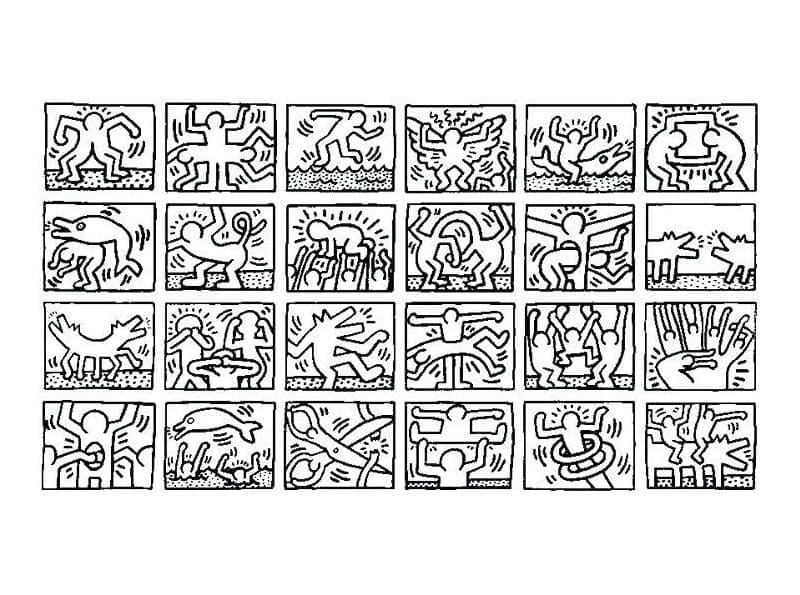 Målarbild Keith Haring Gratis för Vuxna
