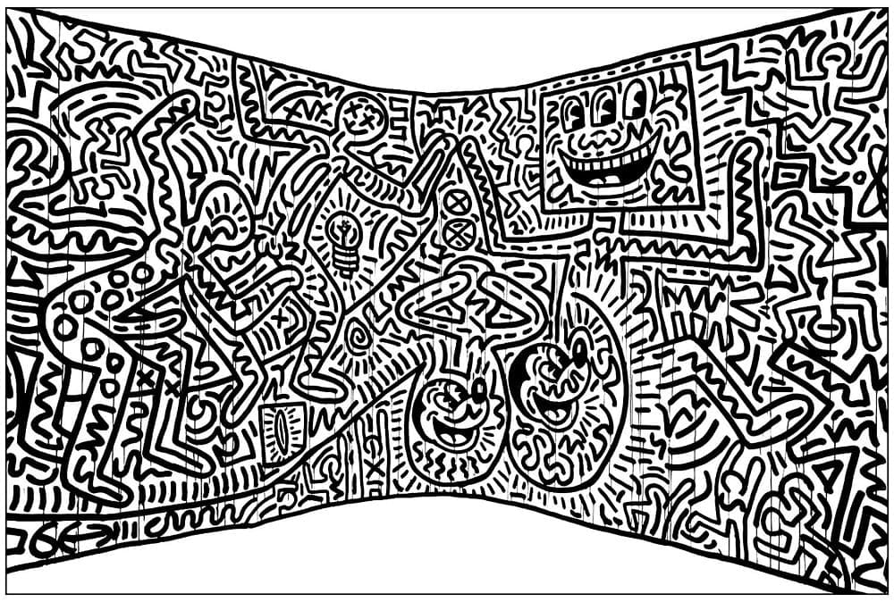 Målarbild Keith Haring Utskrivbar för Vuxna