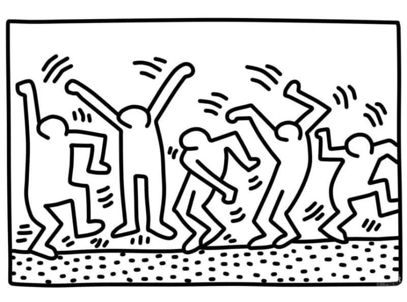 Målarbild Keith Haring Utskrivbar