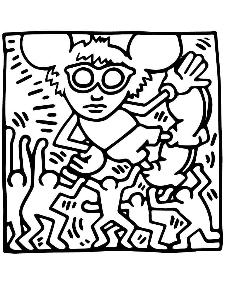 Målarbild Utskrivbar Keith Haring