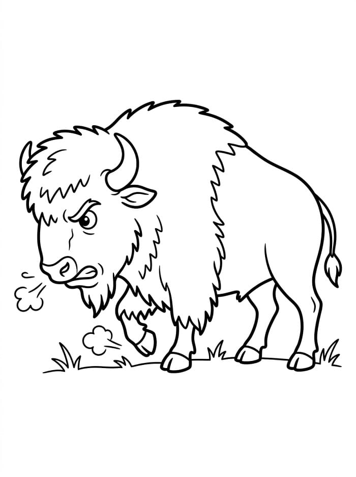 Målarbild Arg bisonoxe