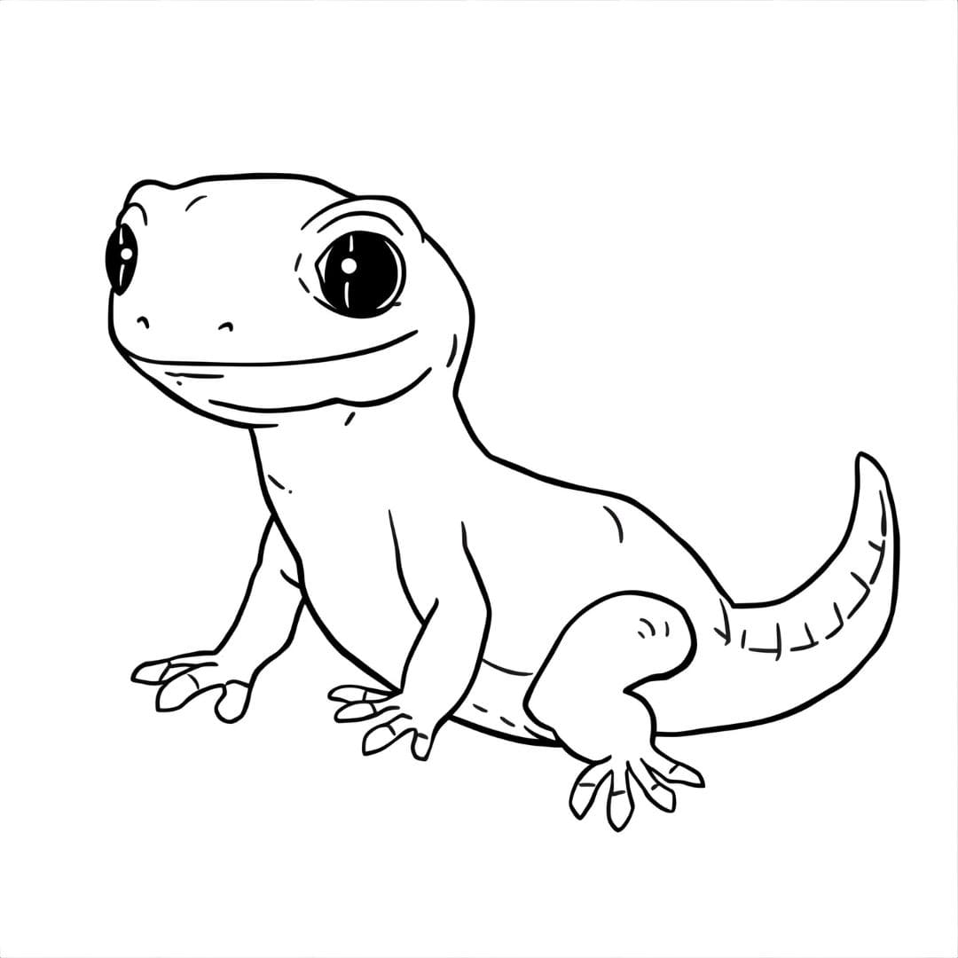Målarbild Bedårande salamander