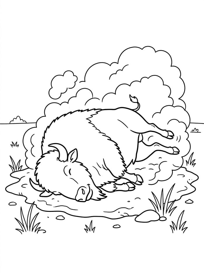 Målarbild Bison Gratis för Barn
