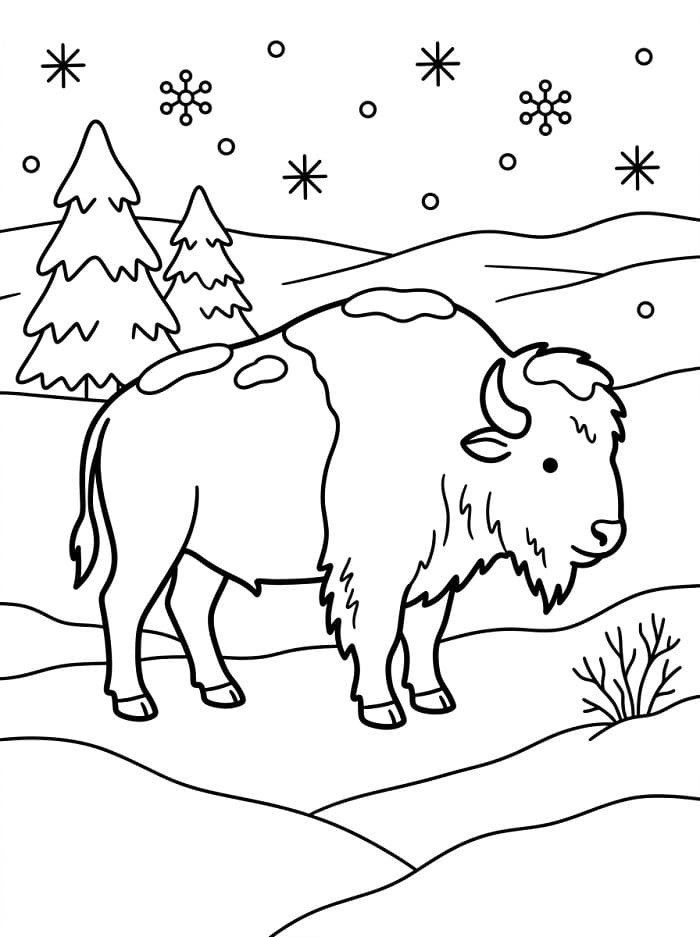 Målarbild Bison Gratis