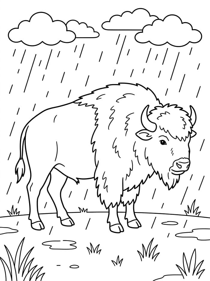Målarbild Bison Utskrivbar
