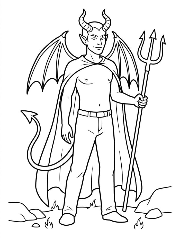 Målarbild Djävul på halloween