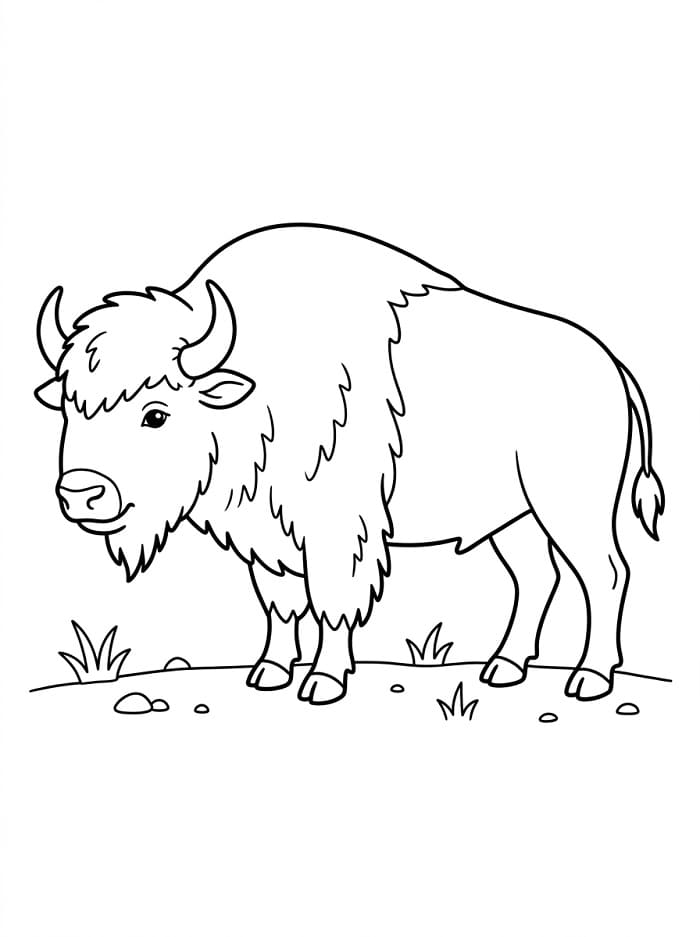 Målarbild En enkel bison