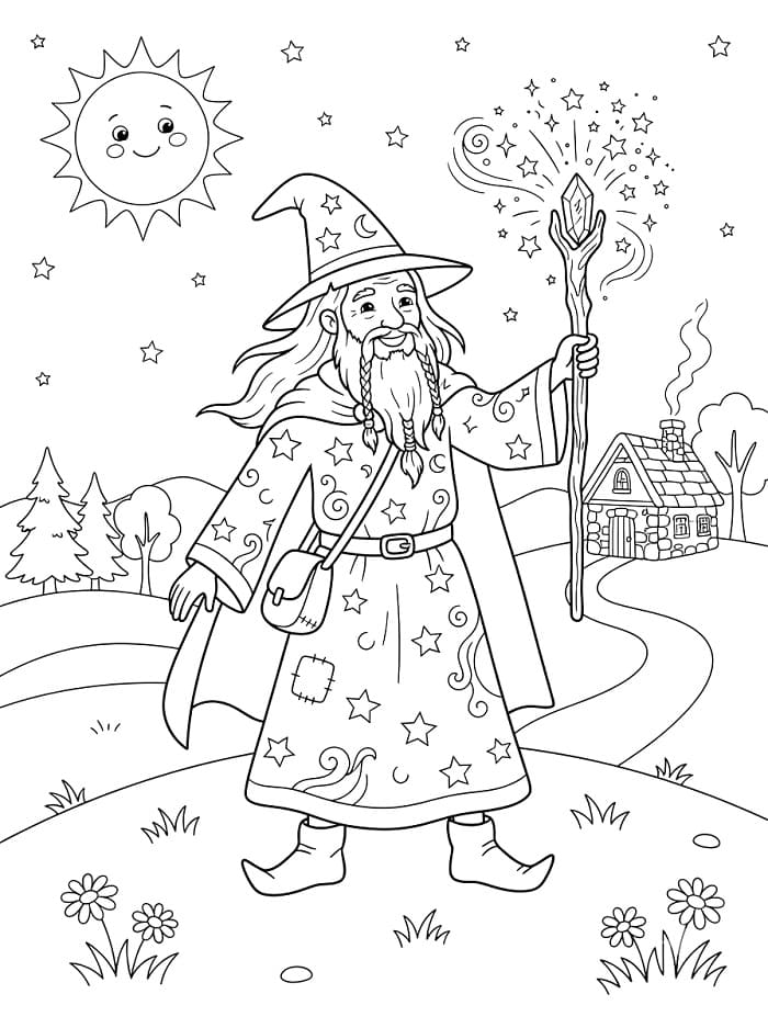 Målarbild En trollkarl