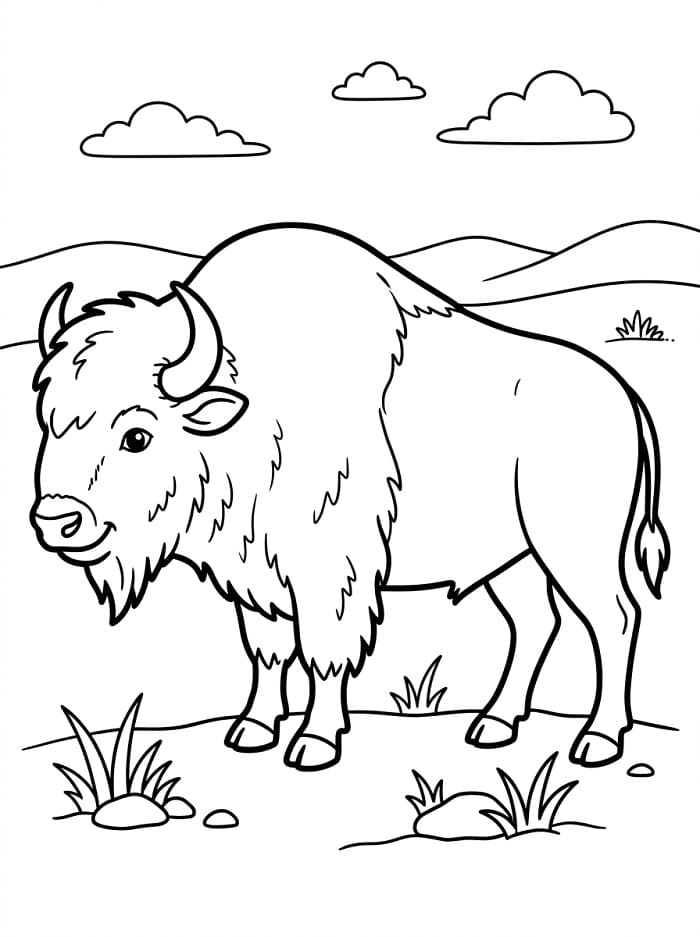 Målarbild En vanlig bison