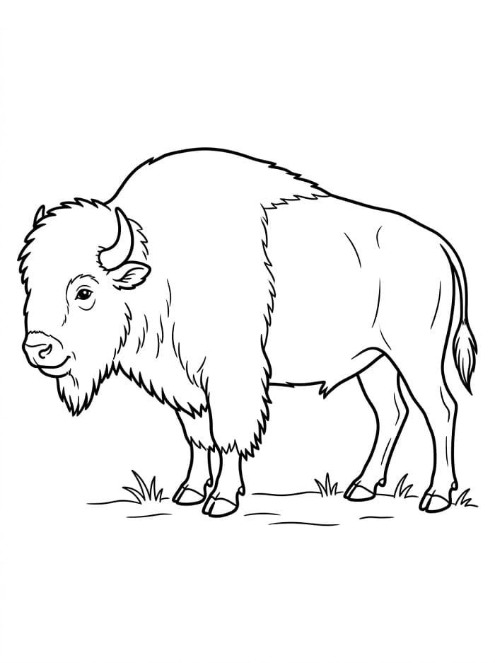 Målarbild Enkel bison