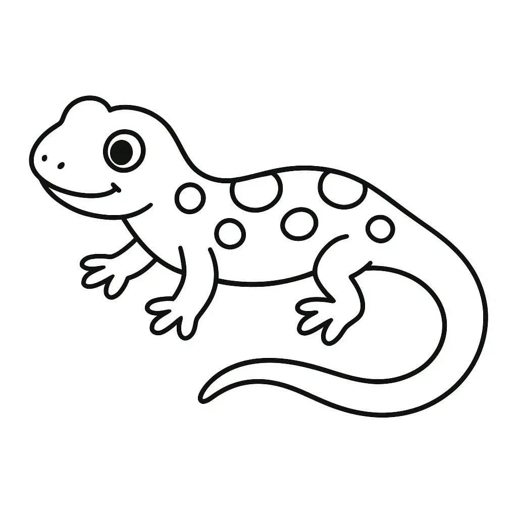 Målarbild Enkel salamander