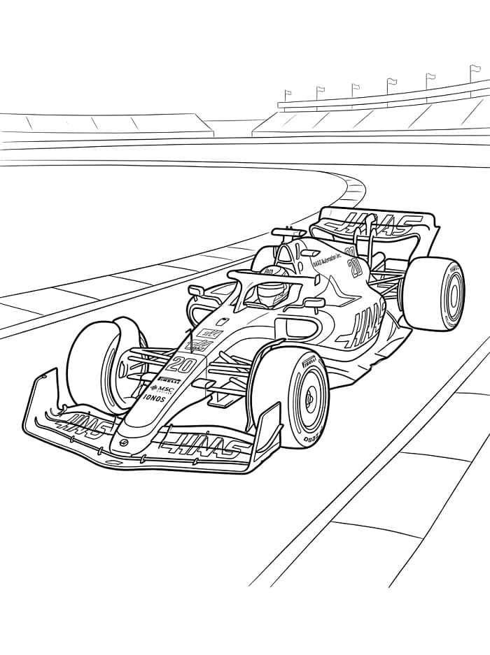 Målarbild F1 Haas VF 22 racerbil