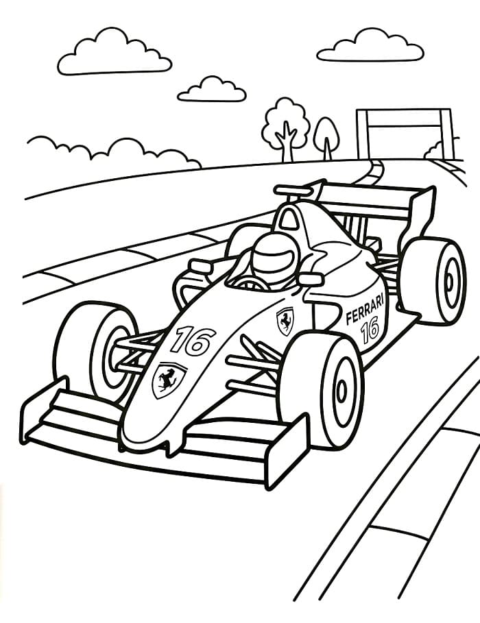 Målarbild Formel 1 Ferrari