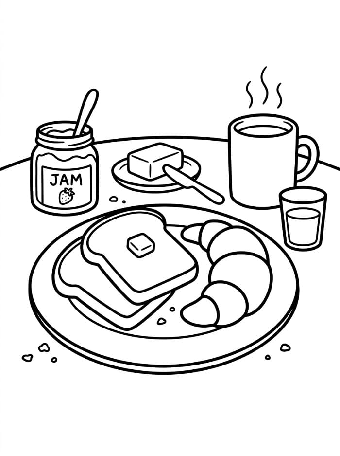 Målarbild Frukostbröd