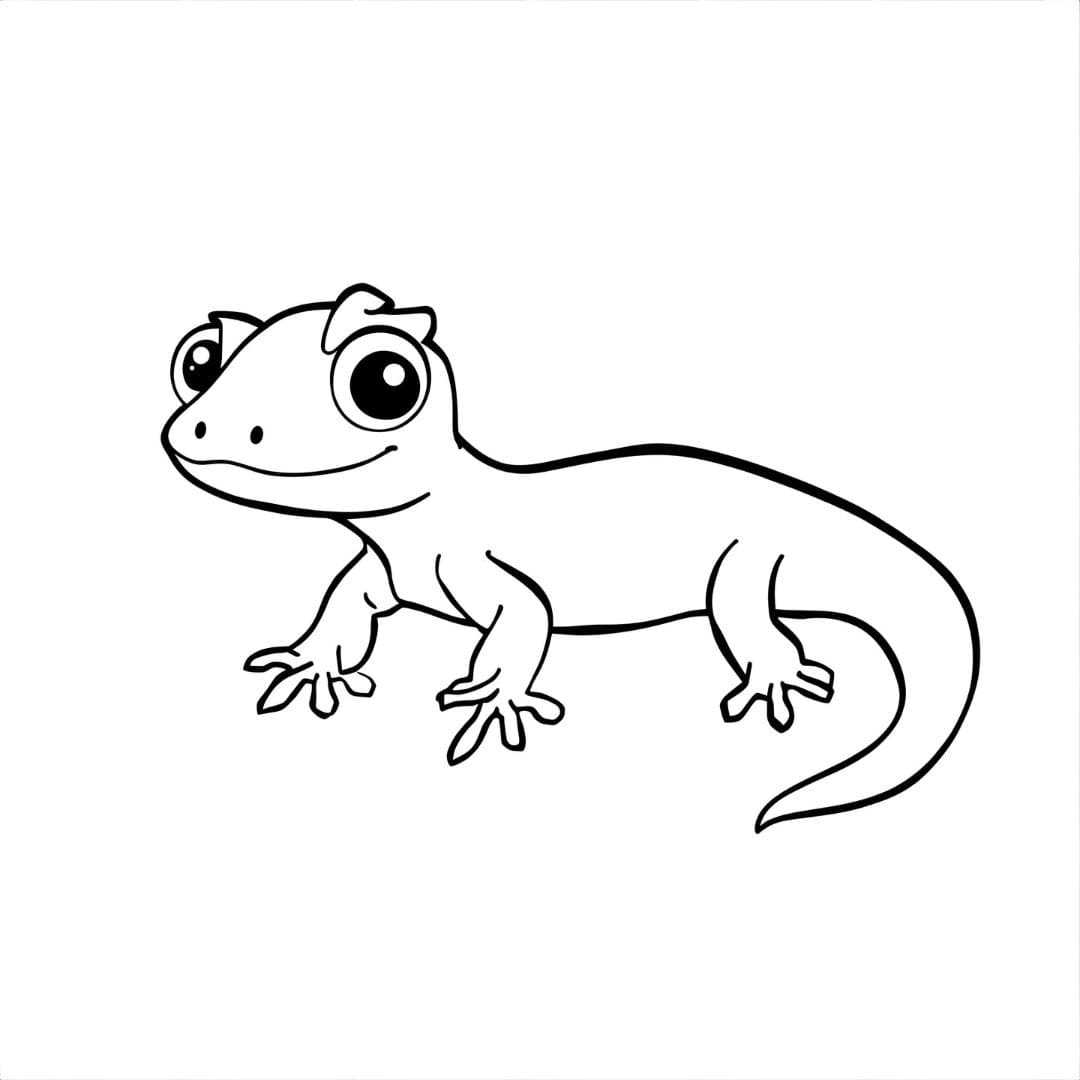 Målarbild Gratis Utskrivbar Salamander för Barn