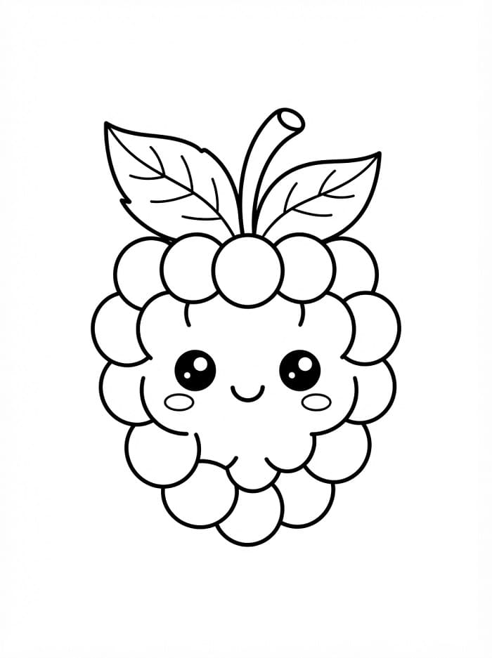 Målarbild Hallon Kawaii