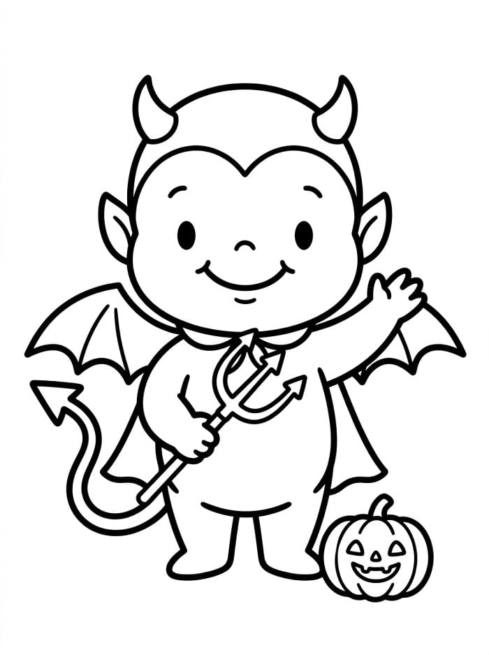 Målarbild Halloween-djävul
