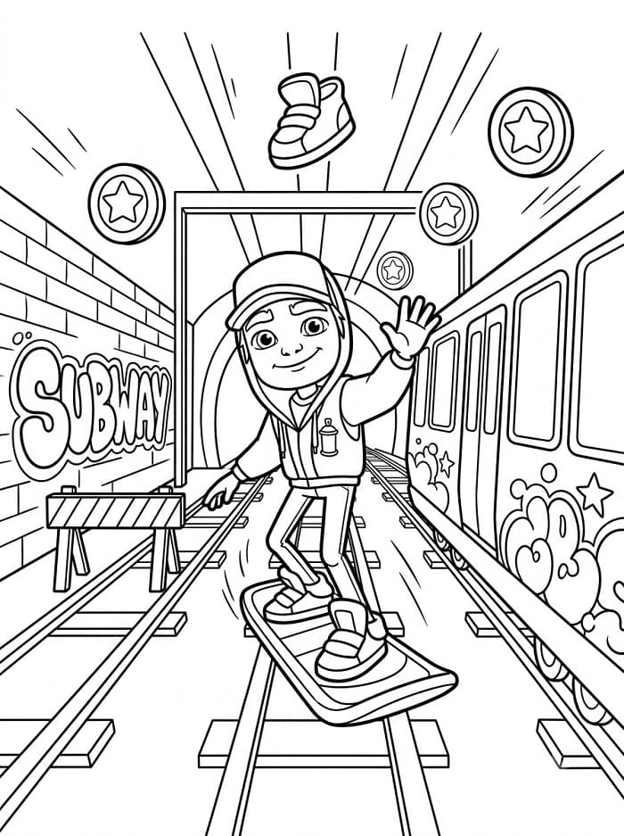 Målarbild Jake från Subway Surfers