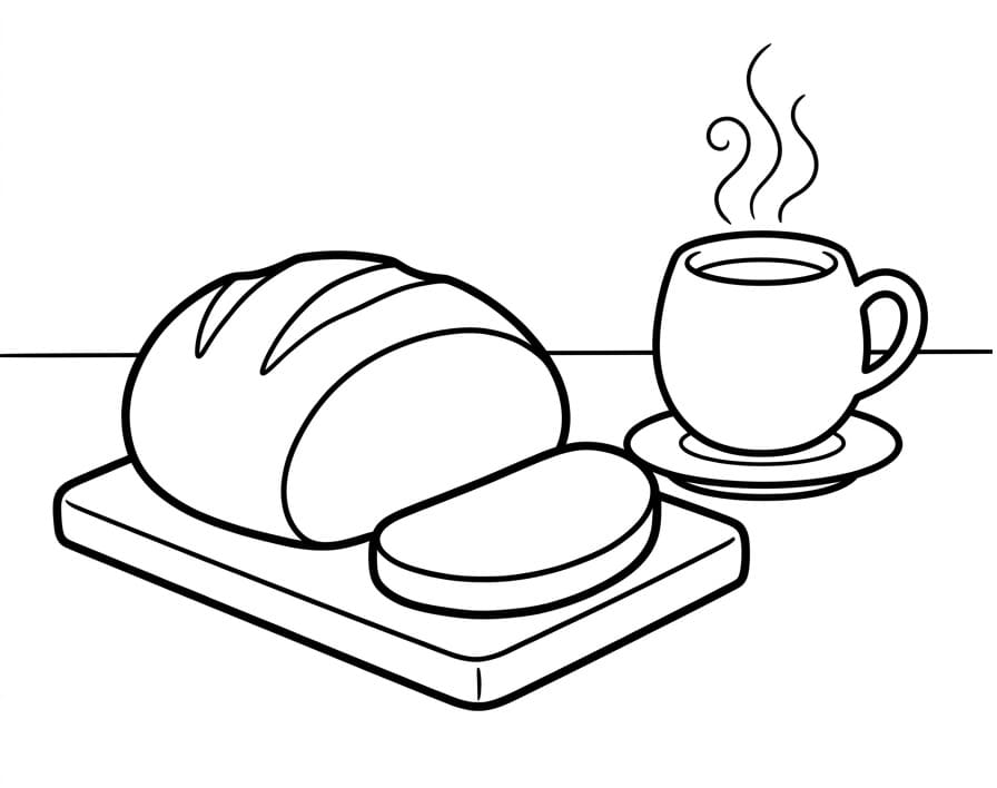 Målarbild Kaffe med bröd