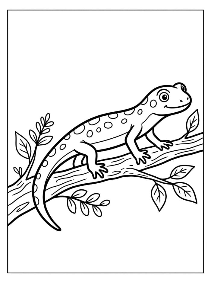 Målarbild Leende salamander