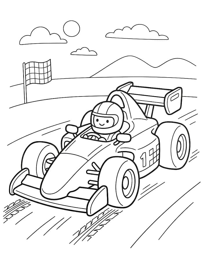 Målarbild Liten Formel 1